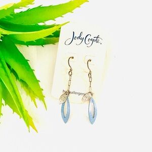 Jody Coyote Blue and Silver Leaf Earrings